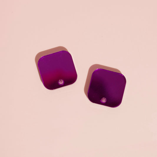 Rounded Square Studs 15mm with Hole