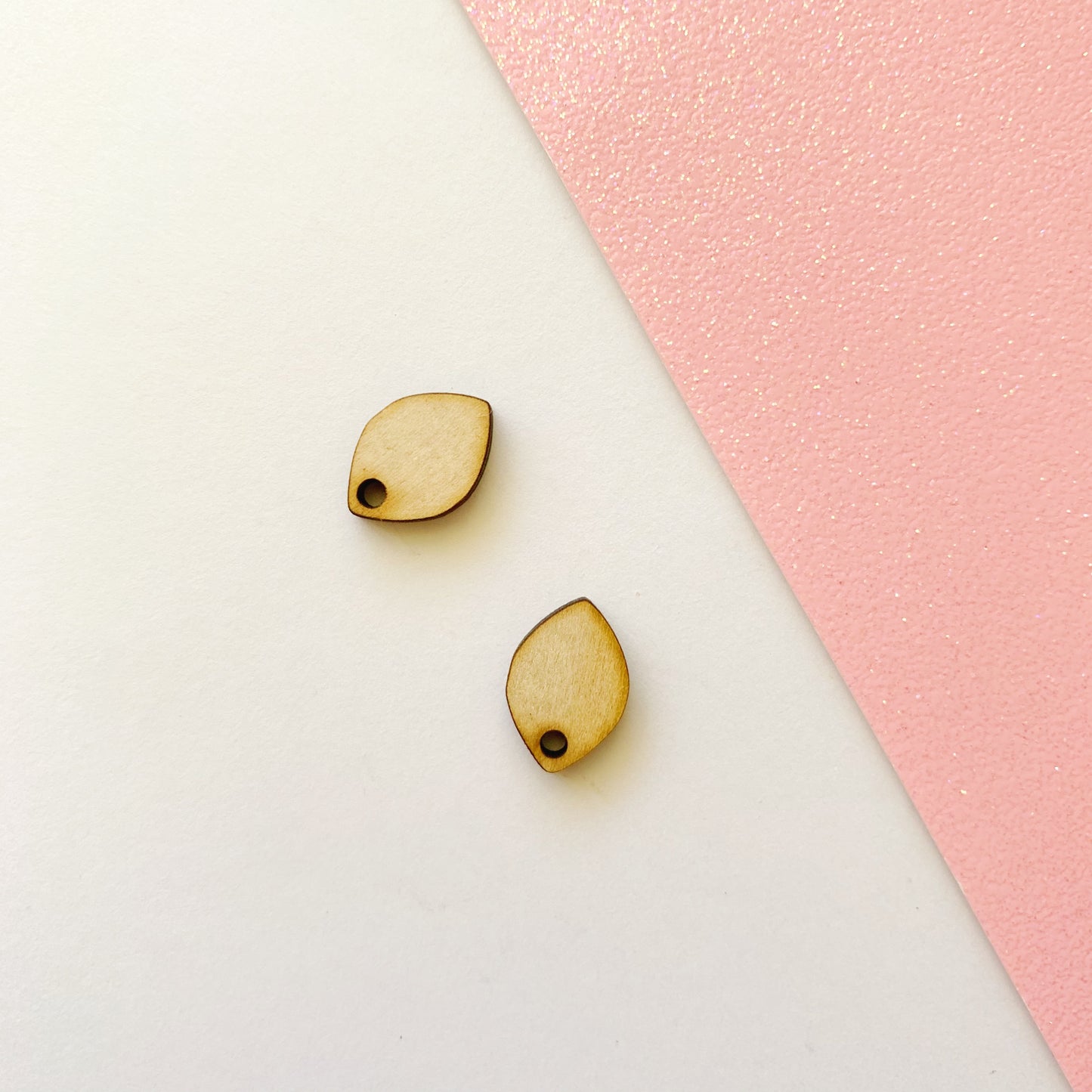 Pair of Cat's Eye 15mm Stud Blanks with Holes