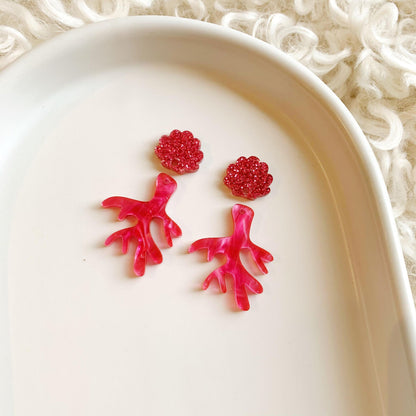 Coral - Pair of Dangle Blanks