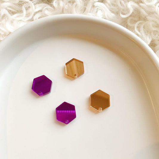 Mini Hexagon Studs 13mmx14mm Pair of Blanks with Holes