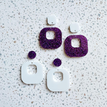 10mm Rounded Square Earring Toppers with Hole